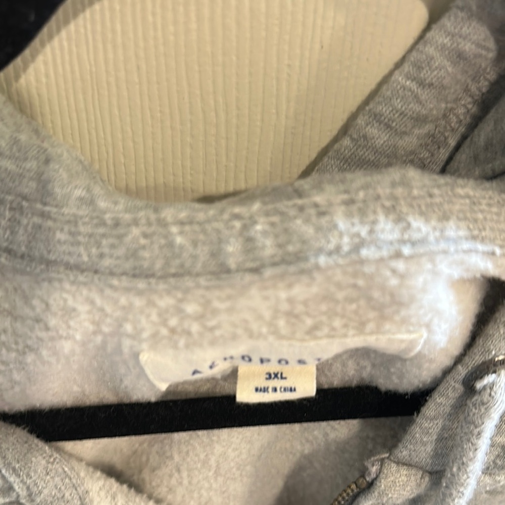 Aeropostale Heather Gray Hoodie with Navy Accents - Picture 3 of 5